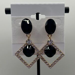 Classy Black and Gold Dangle Earrings